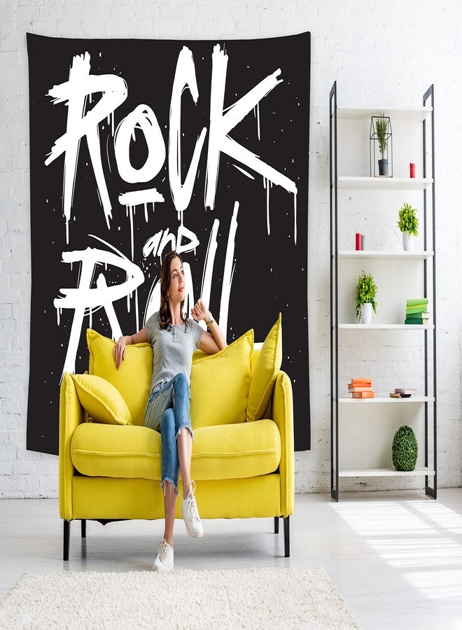feelacle Rock And Roll Tapestry 60" X 40" Rock`N`Roll Wall Hanging Party Decorations Home Decor For Bedroom Living Room Dorm (150 X 100cm) - Image 4
